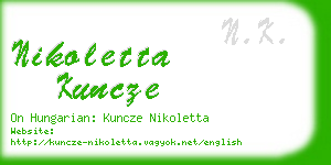 nikoletta kuncze business card